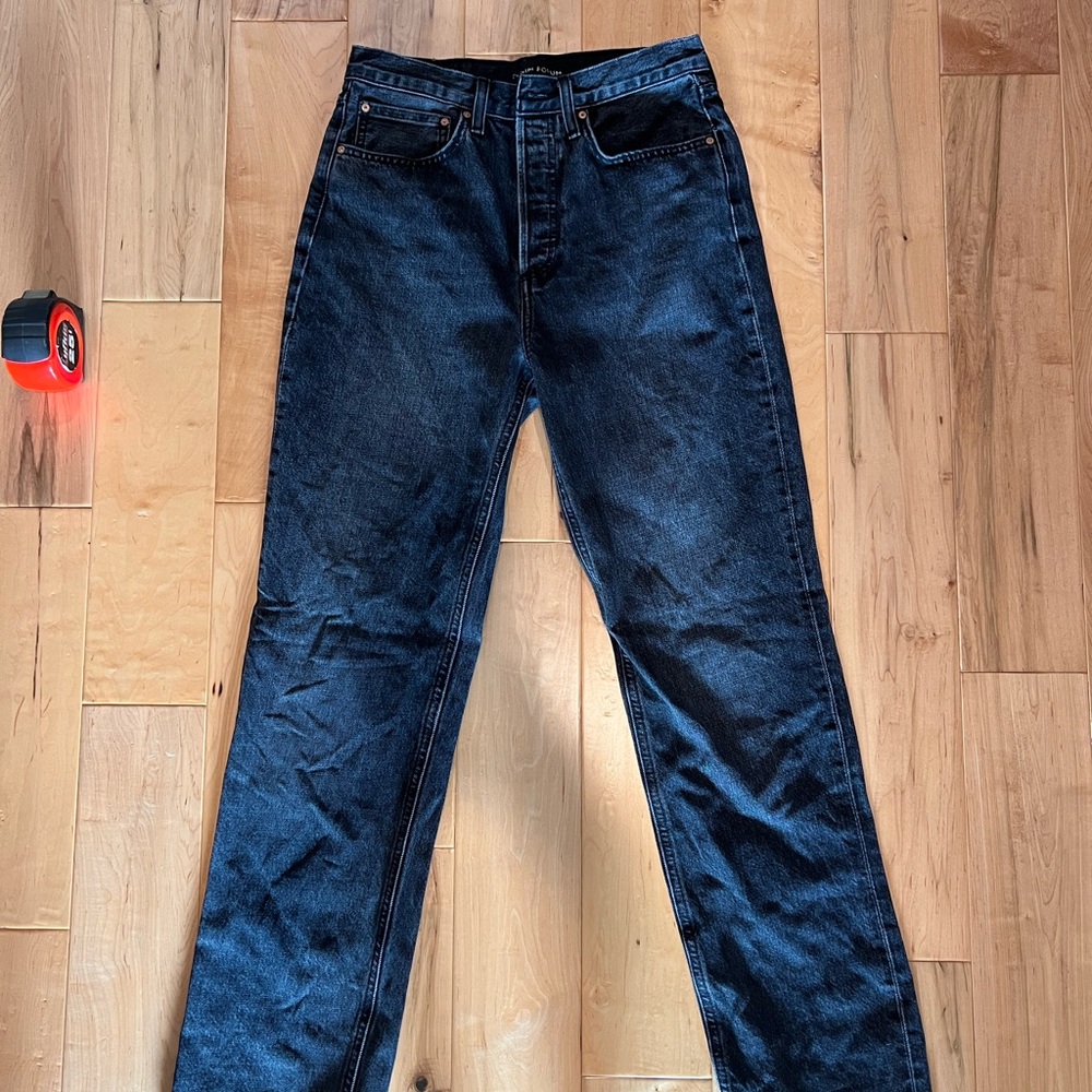 Aritzia Denim Forum Joni high rise loose Black Jean size 27x32L